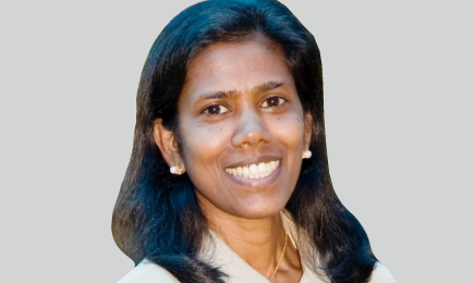 Photograph of Valsamma Eapen, showing head and shoulders, wearing professional atire.